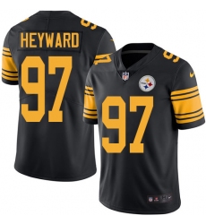 Men's Nike Pittsburgh Steelers #97 Cameron Heyward Limited Black Rush Vapor Untouchable NFL Jersey
