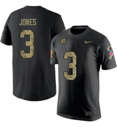 Nike Pittsburgh Steelers #3 Landry Jones Black Camo Salute to Service T-Shirt