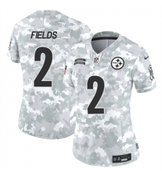 Women's Pittsburgh Steelers #2 Justin Fields 2024 F.U.S.E Arctic Camo Salute To Service Limited Stitched Football Jersey(Run Small)