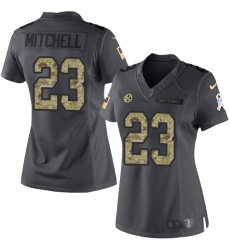 Women's Nike Pittsburgh Steelers #23 Mike Mitchell Limited Black 2016 Salute to Service NFL Jersey