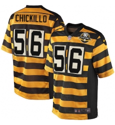 Youth Nike Pittsburgh Steelers #56 Anthony Chickillo Limited Yellow/Black Alternate 80TH Anniversary Throwback NFL Jersey