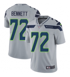 Men's Nike Seattle Seahawks #72 Michael Bennett Grey Alternate Vapor Untouchable Limited Player NFL Jersey