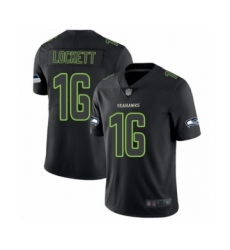 Men's Seattle Seahawks #16 Tyler Lockett Limited Black Rush Impact Football Jersey