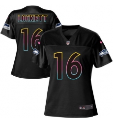 Women's Nike Seattle Seahawks #16 Tyler Lockett Game Black Team Color NFL Jersey