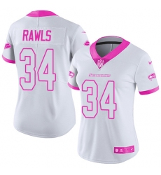 Women's Nike Seattle Seahawks #34 Thomas Rawls Limited White/Pink Rush Fashion NFL Jersey