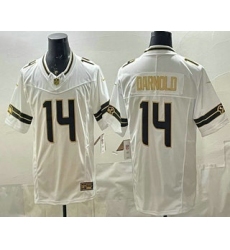 Men's Seattle Seahawks #14 Sam Darnold Limited White Gold FUSE Vapor Jersey