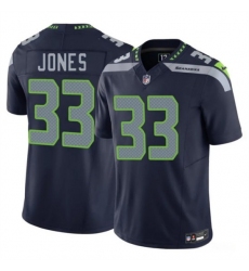Men's Seattle Seahawks #33 Velus Jones Navy 2026 F.U.S.E. Vapor Untouchable Limited Football Stitched Jersey