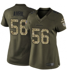 Women's Nike Seattle Seahawks #56 Cliff Avril Elite Green Salute to Service NFL Jersey