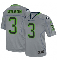 Men's Nike Seattle Seahawks #3 Russell Wilson Elite Lights Out Grey NFL Jersey