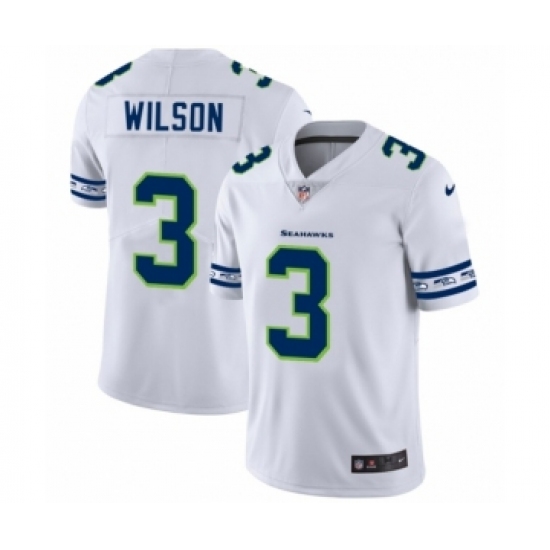Men's Seattle Seahawks #3 Russell Wilson White Team Logo Cool Edition Jersey