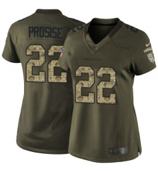 Women's Nike Seattle Seahawks #22 C. J. Prosise Elite Green Salute to Service NFL Jersey