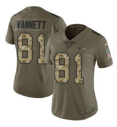 Women's Nike Seattle Seahawks #81 Nick Vannett Limited Olive/Camo 2017 Salute to Service NFL Jersey