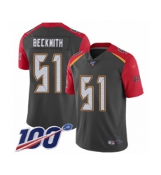 Youth Tampa Bay Buccaneers #51 Kendell Beckwith Limited Gray Inverted Legend 100th Season Football Jersey