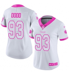 Women's Nike Tennessee Titans #93 Kevin Dodd Limited White/Pink Rush Fashion NFL Jersey