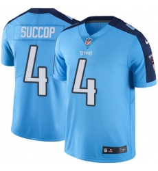Youth Nike Tennessee Titans #4 Ryan Succop Limited Light Blue Rush Vapor Untouchable NFL Jersey