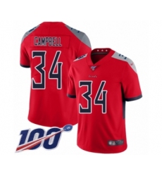 Youth Tennessee Titans #34 Earl Campbell Limited Red Inverted Legend 100th Season Football Jersey