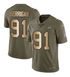 Youth Nike Washington Redskins #91 Ryan Kerrigan Limited Olive/Gold 2017 Salute to Service NFL Jersey