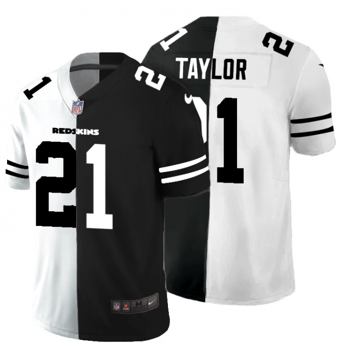 Men's Washington Redskins #21 Sean Taylor Black White Limited Split Fashion Football Jersey