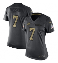 Women's Nike Washington Redskins #7 Joe Theismann Limited Black 2016 Salute to Service NFL Jersey