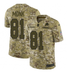Men's Nike Washington Redskins #81 Art Monk Burgundy Limited Camo 2018 Salute to Service NFL Jersey