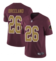 Youth Nike Washington Redskins #26 Bashaud Breeland Burgundy Red/Gold Number Alternate 80TH Anniversary Vapor Untouchable Limited Player NFL Jersey