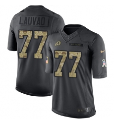 Men's Nike Washington Redskins #77 Shawn Lauvao Limited Black 2016 Salute to Service NFL Jersey