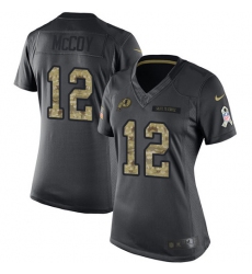 Women's Nike Washington Redskins #12 Colt McCoy Limited Black 2016 Salute to Service NFL Jersey