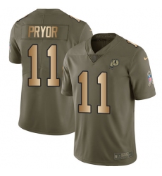 Youth Nike Washington Redskins #11 Terrelle Pryor Limited Olive/Gold 2017 Salute to Service NFL Jersey