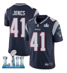 Youth Nike New England Patriots #41 Cyrus Jones Navy Blue Team Color Vapor Untouchable Limited Player Super Bowl LII NFL Jersey