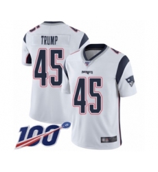 Men's New England Patriots #45 Donald Trump White Vapor Untouchable Limited Player 100th Season Football Jersey
