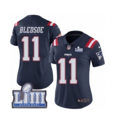 Women's Nike New England Patriots #11 Drew Bledsoe Limited Navy Blue Rush Vapor Untouchable Super Bowl LIII Bound NFL Jersey