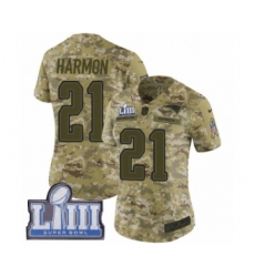 Women's Nike New England Patriots #21 Duron Harmon Limited Camo 2018 Salute to Service Super Bowl LIII Bound NFL Jersey