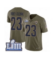 Youth Nike Los Angeles Rams #23 Nickell Robey-Coleman Limited Olive 2017 Salute to Service Super Bowl LIII Bound NFL Jersey