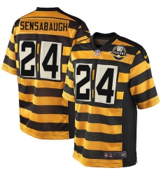 Youth Nike Pittsburgh Steelers #24 Coty Sensabaugh Limited Yellow/Black Alternate 80TH Anniversary Throwback NFL Jersey