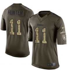 Men's Nike Pittsburgh Steelers #11 Justin Hunter Elite Green Salute to Service NFL Jersey