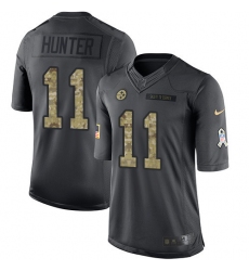 Men's Nike Pittsburgh Steelers #11 Justin Hunter Limited Black 2016 Salute to Service NFL Jersey