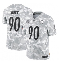 Men's Pittsburgh Steelers #90 T. J. Watt 2024 Arctic Camo Salute To Service Limited Stitched Football Jersey