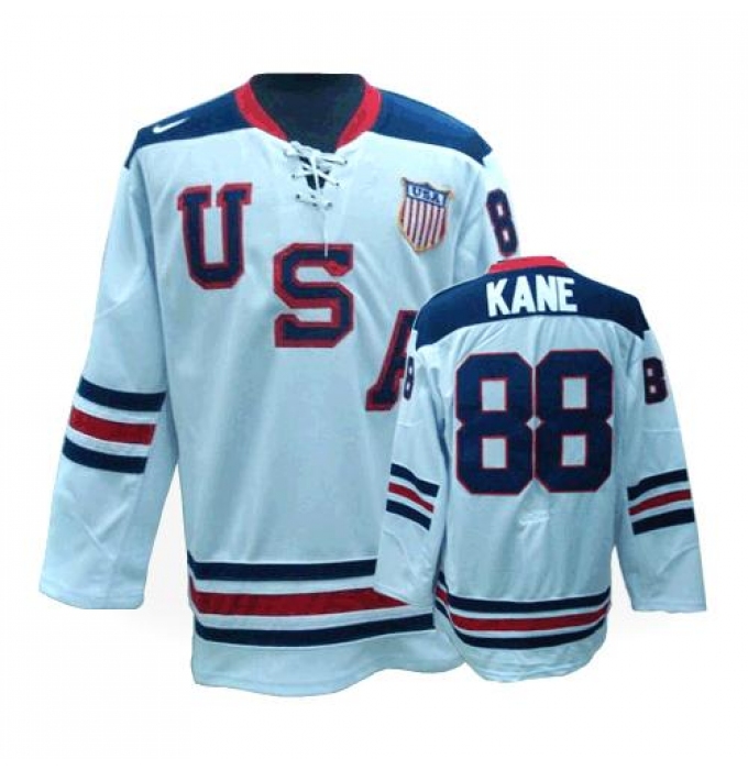 Men's Nike Team USA #88 Patrick Kane Premier White 1960 Throwback Olympic Hockey Jersey