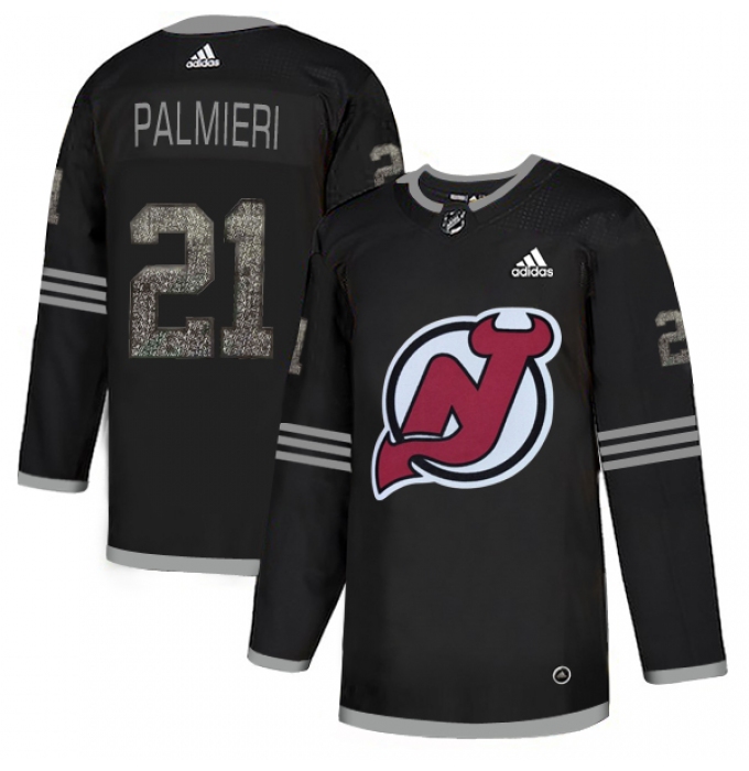 Men's Adidas New Jersey Devils #21 Kyle Palmieri Black Authentic Classic Stitched NHL Jersey