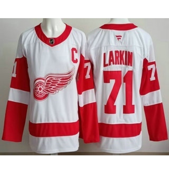 Men's Detroit Red Wings #71 Dylan Larkin White Authentic Jersey
