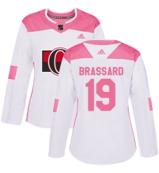 Women's Adidas Ottawa Senators #19 Derick Brassard Authentic White/Pink Fashion NHL Jersey