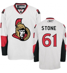 Women's Reebok Ottawa Senators #61 Mark Stone Authentic White Away NHL Jersey