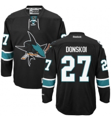 Youth Reebok San Jose Sharks #27 Joonas Donskoi Premier Black Third NHL Jersey
