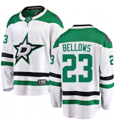 Youth Dallas Stars #23 Brian Bellows Authentic White Away Fanatics Branded Breakaway NHL Jersey