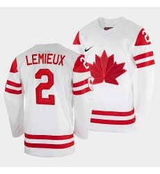 Men's Mario Lemieux Canada Hockey White 2022 Winter Olympic #2 Salt Lake City Jersey