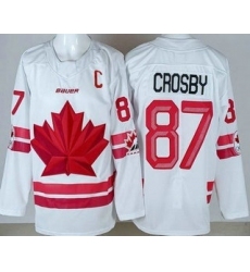Youth Canada #87 Sidney Crosby White 2026 Olympics Authentic Jersey