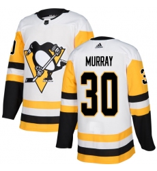Women's Adidas Pittsburgh Penguins #30 Matt Murray Authentic White Away NHL Jersey