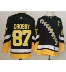 Men's Pittsburgh Penguins #87 Sidney Crosby Black 2021-2022 Stitched Jersey