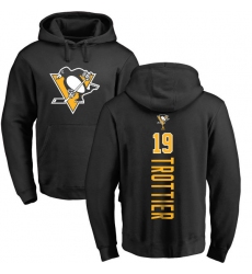 NHL Adidas Pittsburgh Penguins #19 Bryan Trottier Black Backer Pullover Hoodie