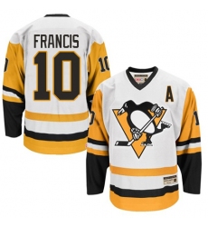 Men's CCM Pittsburgh Penguins #10 Ron Francis Premier White Throwback NHL Jersey